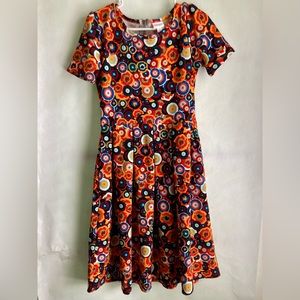 LULAROE Amelia Circles Print Dress - Multi- Size Medium